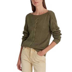 NWT Ralph Lauren Cable-Knit Cotton-Blend Sweater